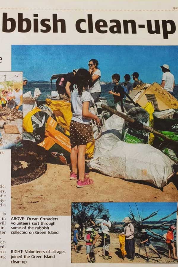 Positive media coverage of beach clean ups 